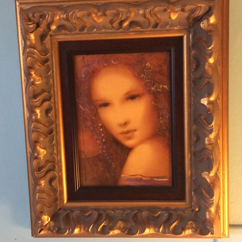 Oil painting by Marcus baroque frame 12 x 14 in